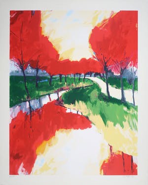 Gerda Elfring - Zeefdruk, Landschap kopen? Bied vanaf 1!