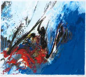 Mattie Schilders - Zeefdruk, Water, Bron van leven 3 verkocht voor € 1!