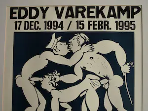 Eddy Varekamp - Afdruk linosnede, Affiche expositie Rob Gallery Amsterdam - 1994 kopen? Bied vanaf 25!