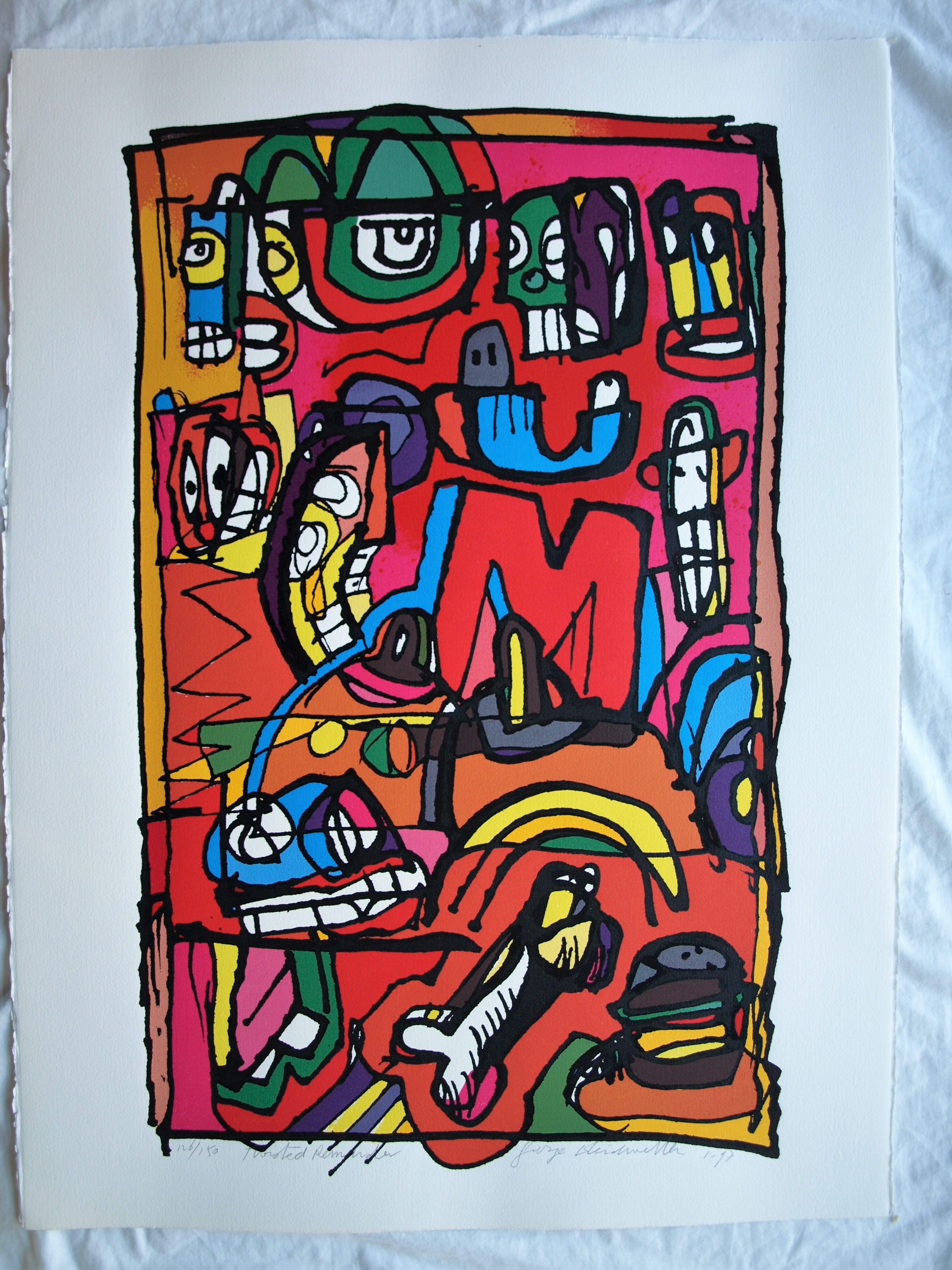 George Heidweiller - Zeefdruk op geschept papier , Twisted Reminder – gesigneerd – 1996 kopen? Bied vanaf 1!