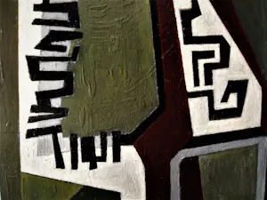 Willy Rams - Naïeve kunstenaar - olieverf 1980 - Abstrakte boom en huis- gesigneerd kopen? Bied vanaf 39!