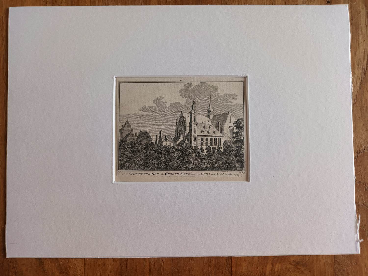 Hendrik Spilman - Het Schuttershof, de Groote Kerk te Goes, van de wal te zien kopen? Bied vanaf 20!