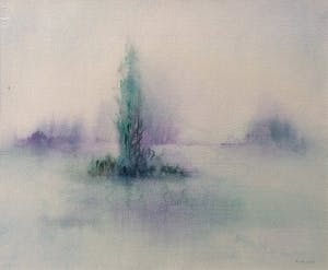 An Biesiot - abstract aquarel - ingelijst met passe-partout kopen? Bied vanaf 25!