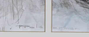 Peter Polderman - Aquarel, Landschap tweeluik kopen? Bied vanaf 1!