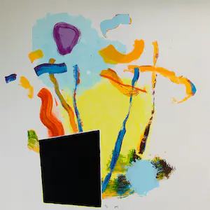 Bert van Gulik - Compositie met zwart vlak kopen? Bied vanaf 24!