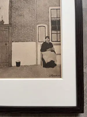 Jan Mankes - Originele Heliogravure Breiend Vrouwtje 1923 kopen? Bied vanaf 135!