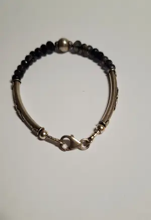 Nieuw mooie zilveren 925 Armband met 16 ronde  gefaseerde  rookkwarts kopen? Bied vanaf 50!
