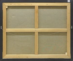 Anton Heyboer - Acryl op doek, Roeibootje in de haven - Ingelijst (Zeer groot) kopen? Bied vanaf 1000!