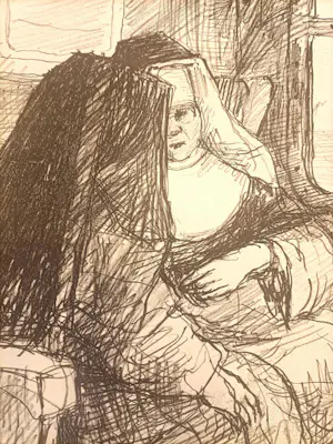 Aat Veldhoen - Twee Nonnen in Trein rotaprint kopen? Bied vanaf 25!