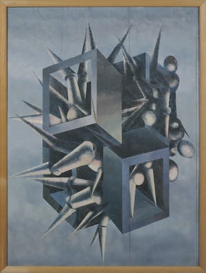 Piet van Mook - Gouache, Zonder titel - Ingelijst kopen? Bied vanaf 1!