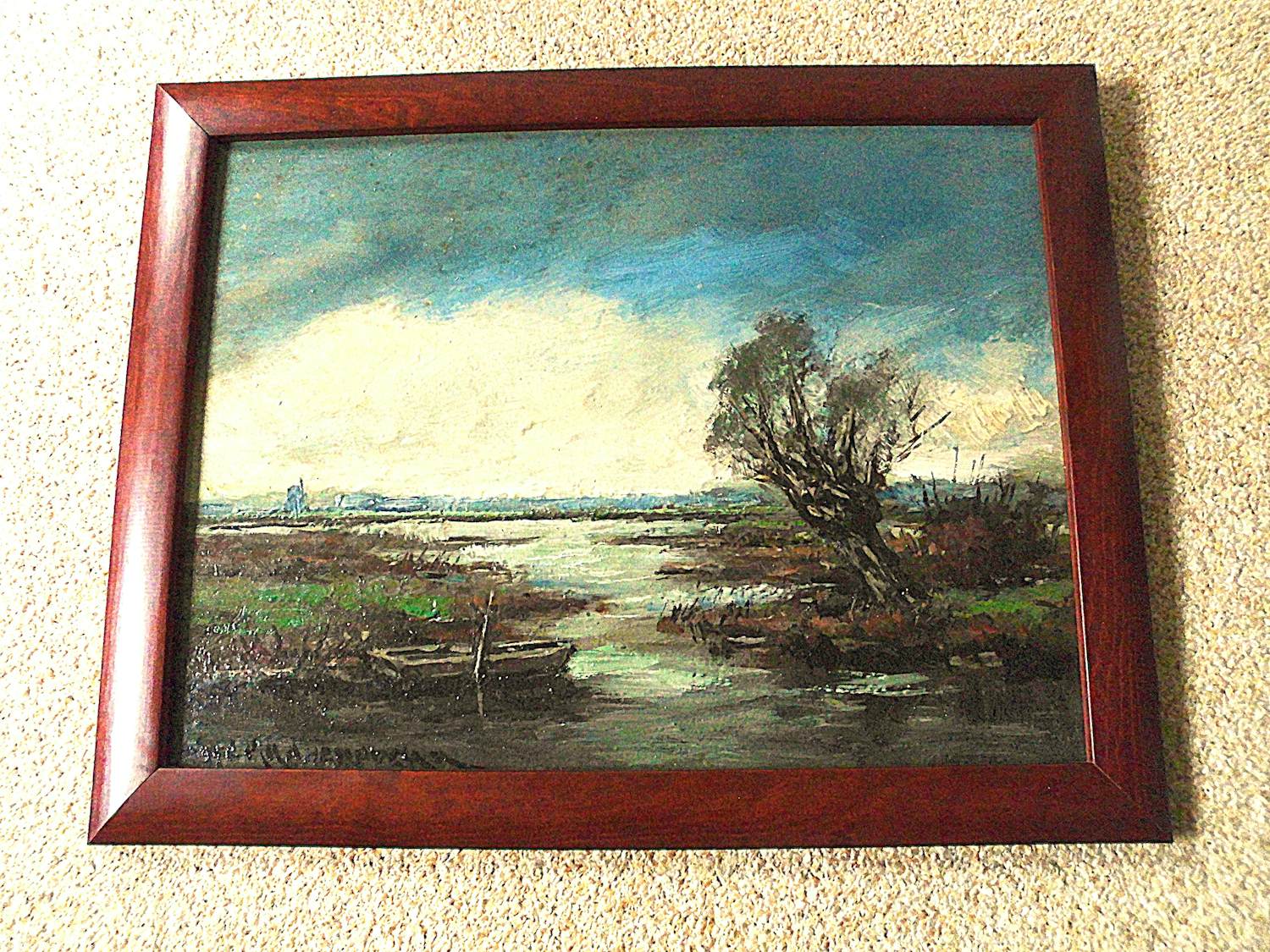 AcheterHendrik Cornelis Kranenburg - Olieverf - Landschap met watertje en bootje? Enchérissez de 70!