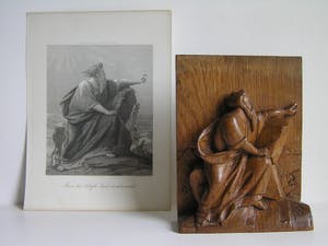 Niet of onleesbaar gesigneerd - Mozus op de Berg - Gravure en Reliëf van/naar J.F.C. Reckleben (1819 - 1879) kopen? Bied vanaf 1!