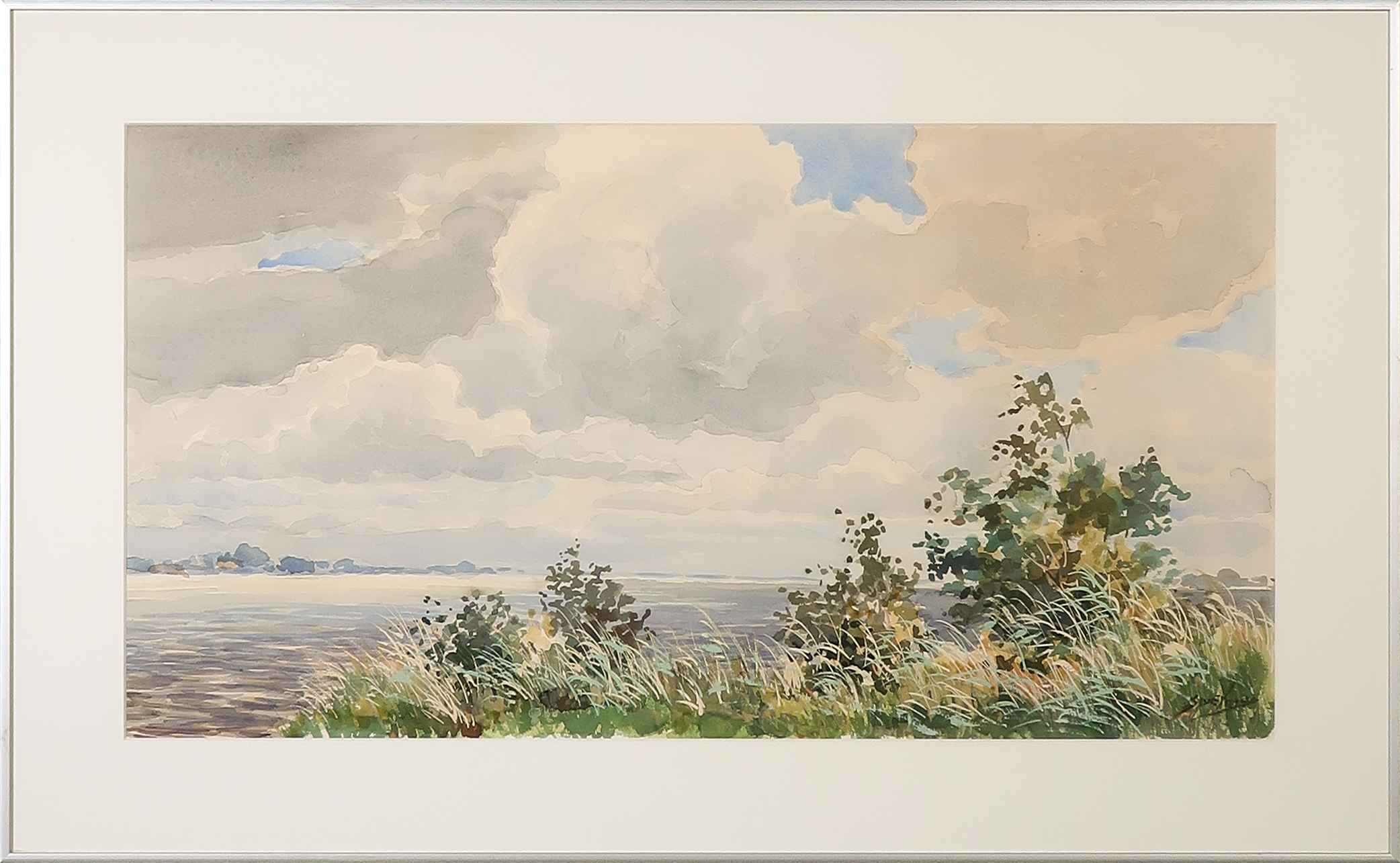 Sjoerd de Vries - Aquarel, Zonder titel - Ingelijst verkocht voor € 20!