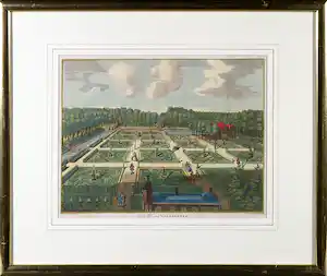 B.F. Immink - Ingekleurde gravure, Het Hof van Valkenberg - Ingelijst verkauft für € 40!