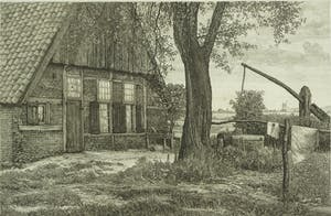 Albert Hemelman - Boerderij met put - ets kopen? Bied vanaf 50!