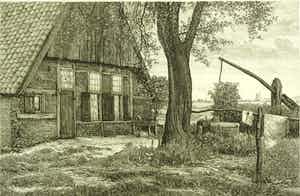 Albert Hemelman - Boerderij met put - ets verkocht voor € 50!