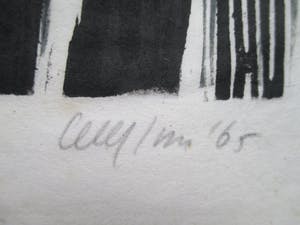 Akke Sins - Houtsnede "Ondergaande zon II" kleine oplage kopen? Bied vanaf 60!