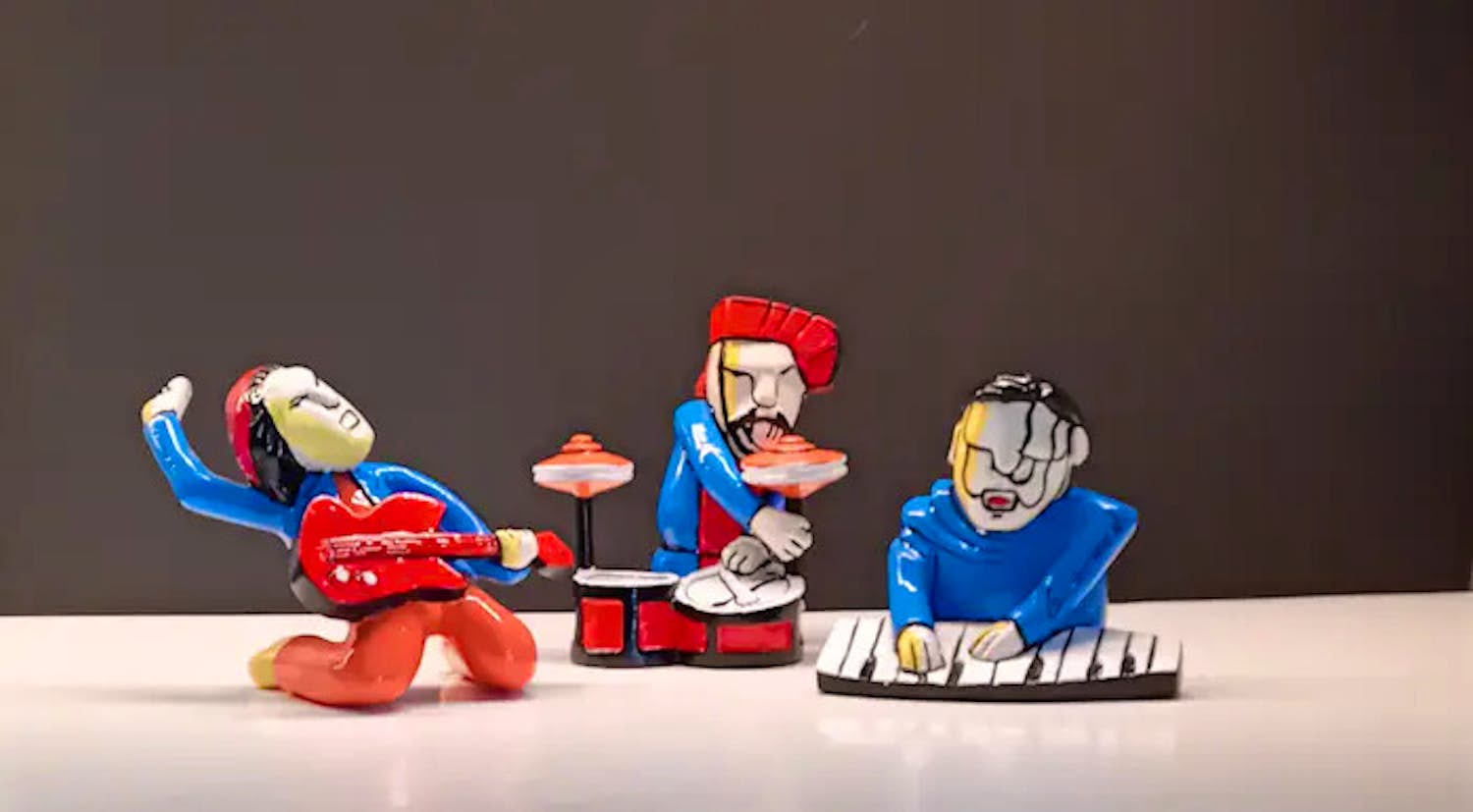 Herman Brood - SET van DRIE Sculpturen van Kunsthars THE BAND verkocht voor € 10!