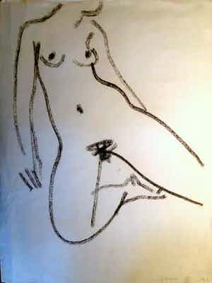 Jan Jongert - Naakte vrouw - Houtskooltekening verkocht voor € 45!