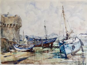 Henri Miloch - "Boten bij Eb te Concarneau" kopen? Bied vanaf 30!