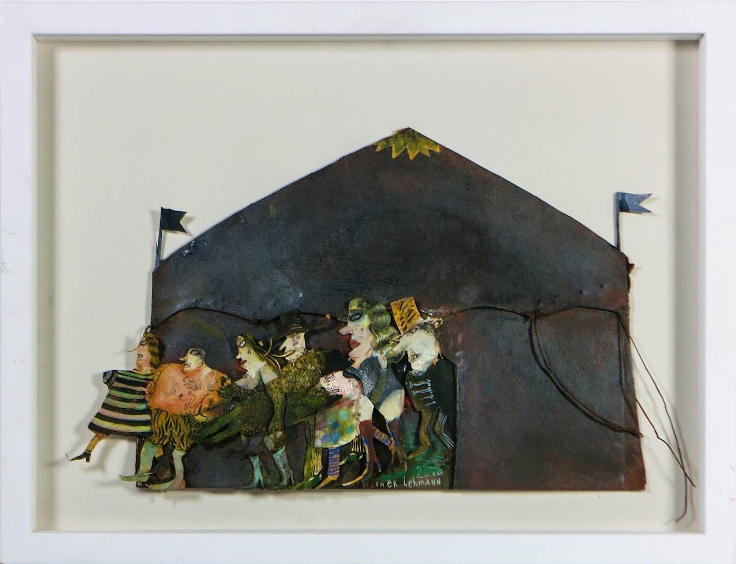 Werner Lehmann - Collage (3D), gouache, Ende der Vorstellung - Ingelijst kopen? Bied vanaf 250!