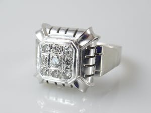 18k witgouden ring met 0.33 ct diamanten - ringmaat 18,50 mm (58) kopen? Bied vanaf 550!