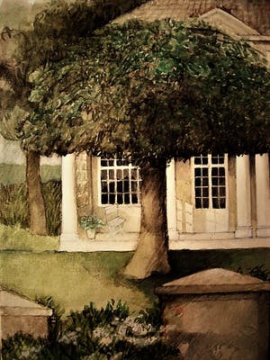 Niet of onleesbaar gesigneerd - Groot & intrigerend realistisch olieverf "het Witte huis" gesigneerd kopen? Bied vanaf 1!