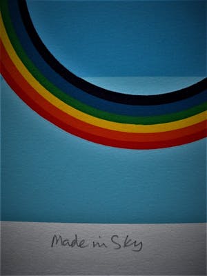 Patrick Hughes - Vermaard Brits "Op-Art" graficus - Grote zeefdruk "Made in Sky" gesigneerd kopen? Bied vanaf 1!