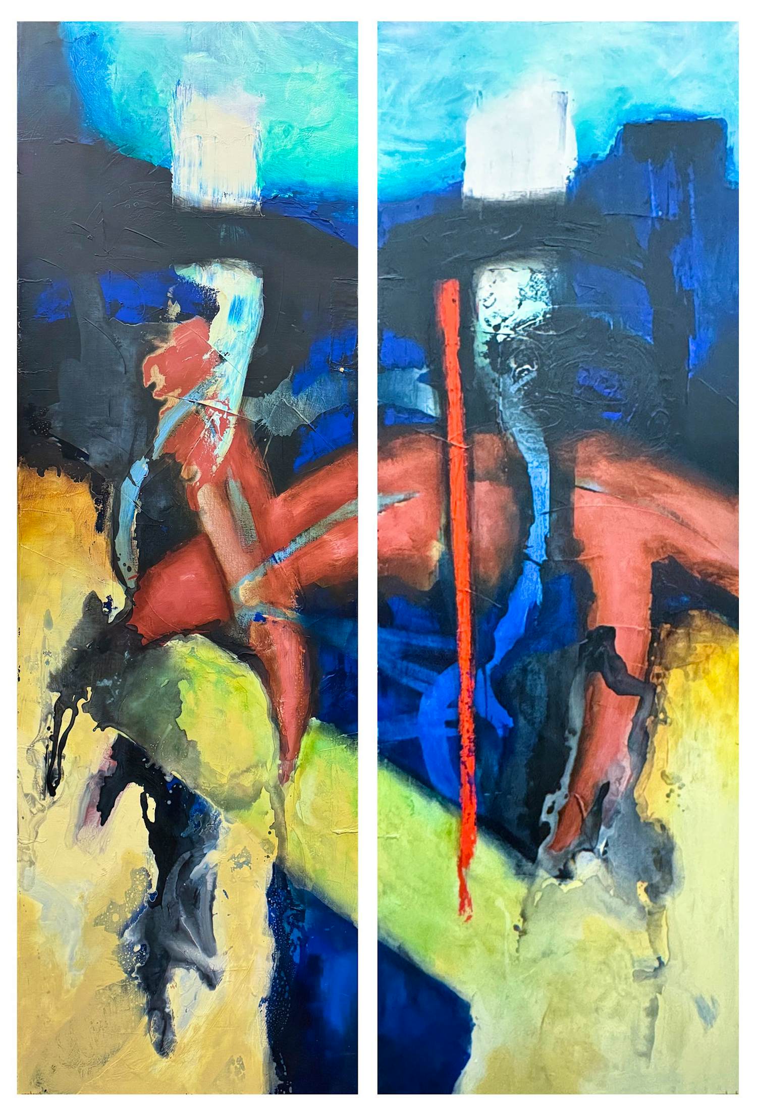 Hans Vanhorck - Olieverf, The Structure Beneath - Tweeluik (Zeer Groot) kopen? Bied vanaf 200!