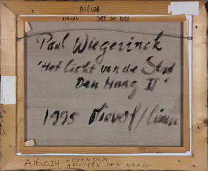 Buy Paul Wiegerinck - Olieverf op doek, Het licht van de stad - Ingelijst? Bid from 60!