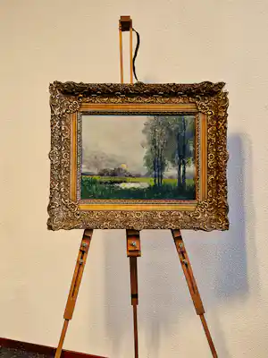 Simon Kramer - Fraai Impressionistisch olieverf op doek "nachtlandschap " gesigneerd verkauft für € 65!