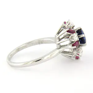 14k gouden ring met saffier, robijn en briljant geslepen diamant tot. 0.46ct kopen? Bied vanaf 700!