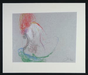 Franscz Witte - Krijttekening, Vrouw kopen? Bied vanaf 1!