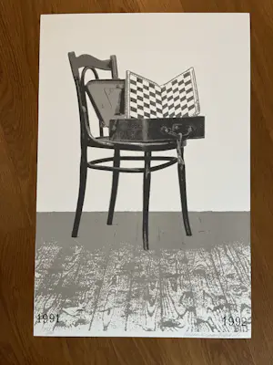 Klaas Gubbels - STOEL MET SCHAAKBORD kopen? Bied vanaf 75!
