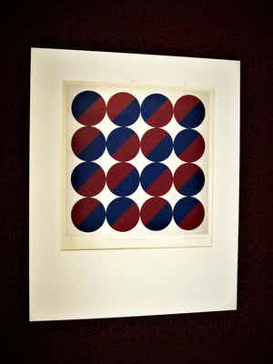 Rob Schotman - Intrigerend jaren 60 PoP Art Litho - variaties op een cirkel - gesigneerd verkocht voor € 10!