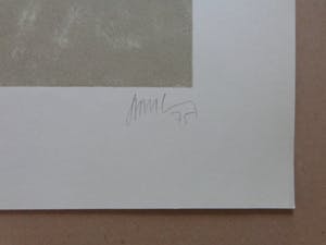Dan Van Severen - GEOMETRISCHE ABSTRACTIE / KLEURLITHO / 70x50cm / SIG / 1975 kopen? Bied vanaf 45!
