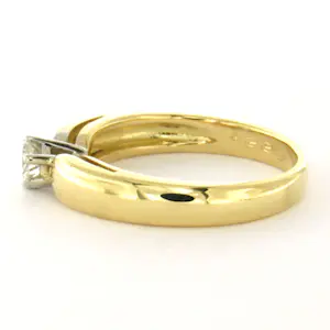 18k bicolour gouden solitair ring met briljant geslepen diamant tot. 0.22ct kopen? Bied vanaf 710!