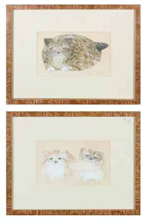 Mohaier Dariush - Twee litho's, Katten kaufen? Bieten Sie von 1!