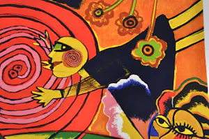 Corneille - L' enchantement du soleil serpent - litho - 100x78 cm - 1997 kopen? Bied vanaf 765!