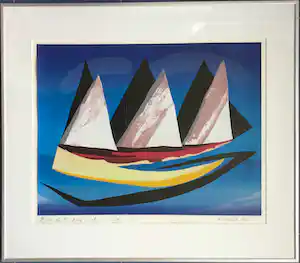 Piet de Ridder - "Eiland" | kleuren zeefdruk (23/25) verkauft für € 35!