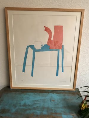 Klaas Gubbels - Rode kan, witte kop en blauwe tafel kopen? Bied vanaf 450!