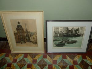 Roger Hebbelinck - Havenzicht en Goes,gehandtekend en genummerd in potlood. kopen? Bied vanaf 25!