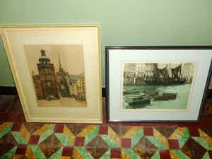 Roger Hebbelinck - Havenzicht en Goes,gehandtekend en genummerd in potlood. verkocht voor € 25!