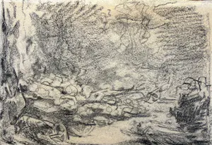 Gerrit Willem Dijsselhof - Drie potloodschetsen kopen? Bied vanaf 100!