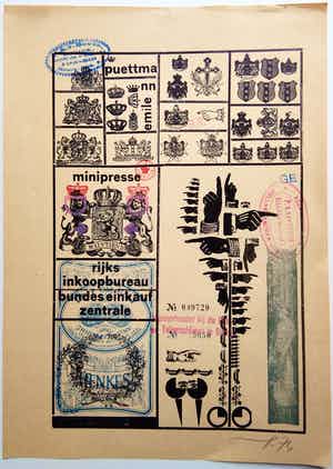 Emile Puettmann - Minipresse Dadaisme /Typografie - Lithografie 1974. verkocht voor € 35!
