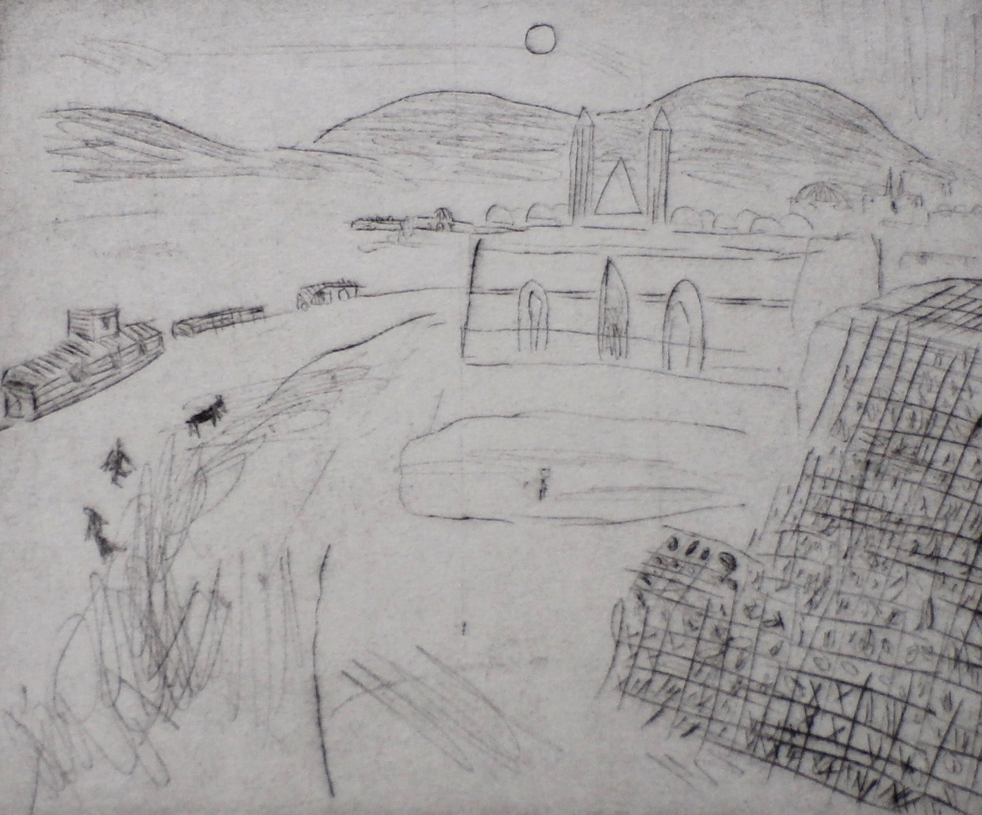 Henk Huig - ets: weg naar ... kopen? Bied vanaf 35!