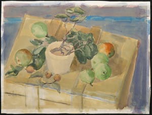 Joop Willems - Aquarel, Stilleven met witte pot kopen? Bied vanaf 1!