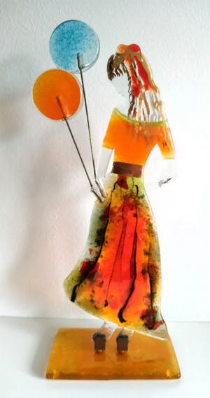 Niet of onleesbaar gesigneerd - kunstenares Efrosini, beeldschone glassculptuur, 46 cm hoog kopen? Bied vanaf 1!