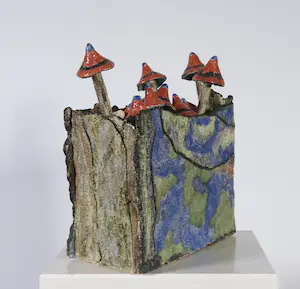 Miny Kruip-Pothof - Keramiek, Landschap met paddenstoelen kopen? Bied vanaf 50!
