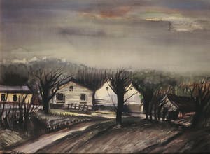 Jacques Mels - Aquarel, Dorpsgezicht - Ingelijst kopen? Bied vanaf 70!